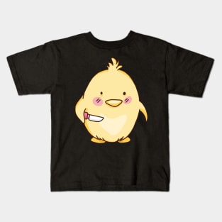 Little Chicken With Knife Kids T-Shirt